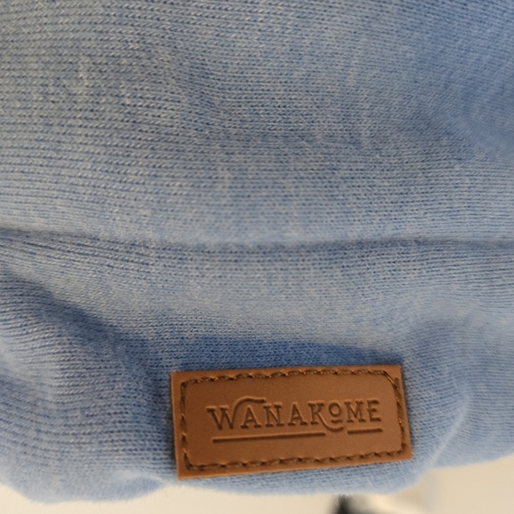 Wanakome Adventure Hoodie Blue Beige Colorblock Pullover Size S (Oversized Fit) - Picture 3 of 10
